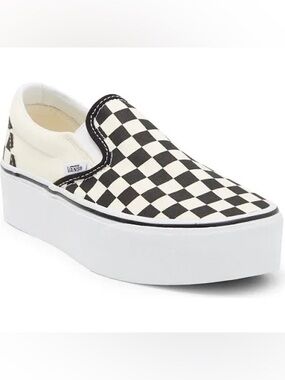 Vans Platform Slip-On Checkerboard Canvas Shoe
